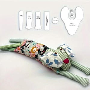 Dog pattern - pdf download - easy sewing pattern with seem allowances - hand sewing pattern instead of sewing machine, Dog sewing pattern18&quot;