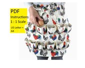 Apron sewing pattern, Egg Collecting Apron PDF, instant download, Farm Egg Collecting Apron Printable Sewing Template, Pocket Apron PDF