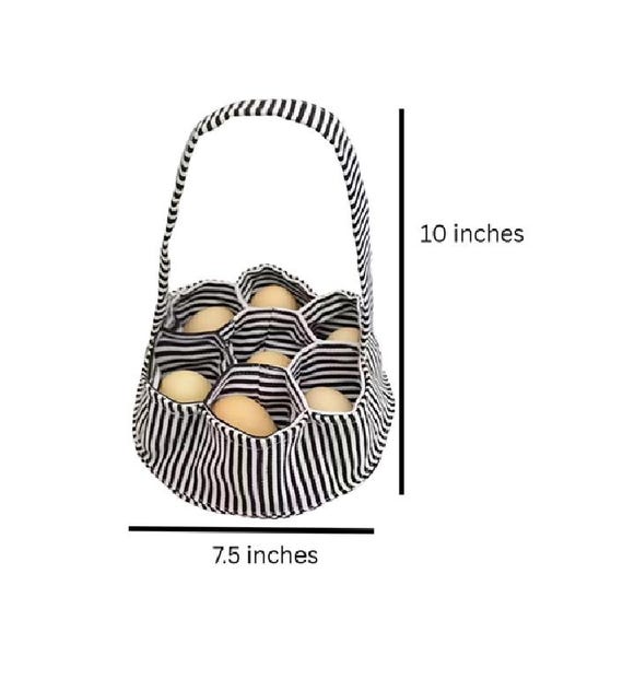 Egg Basket Pattern, Farmhouse Egg collecting basket 7 pockets, kitchen organizer, egg storage bag , egg basket pdf pattern instant download
