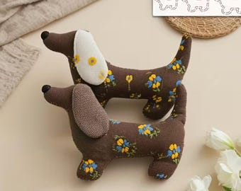 Dachshund Dog Sewing Pattern, Fabric Toy Pattern in 3 Sizes | Stuffed Animal Template, animal pattern, dog sewing pattern, Dog DIY craft pdf