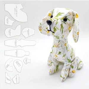 Doggie / dog doll sewing pattern and instructions printable PDF, Dog sewing pattern, dog toy, dog, stuffy dog, plush pattern, felt animals
