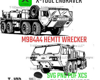 M984A4 HEMTT Wrecker – Military Vehicle Digital File (svg, png, ai, xcs, pdf)