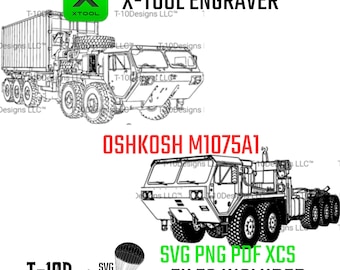 Oshkosh M1075A1 PLS Military Truck Line Art – Digital Download (svg, ai, png, xcs, pdf)