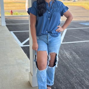 Navy blue blouse