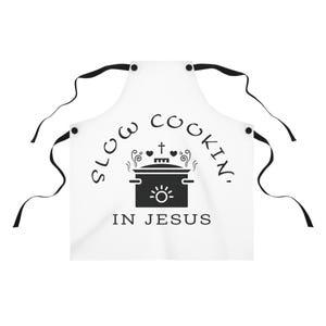 Christian Cooking Apron, Inspirational Gift for Chefs, Fun Kitchen Decor, Perfect for Holidays & Celebrations