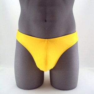 Tahitian Sexy Yellow Men Bikini Swimsuit- No Drawstring