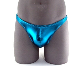 Metallic Turquoise Men's Thong