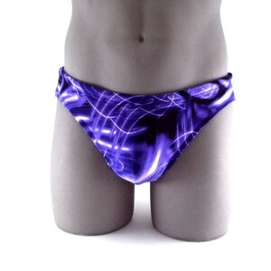 Purple Glaze Men Brief Swimsuit- Men&#39;s Print Bathing suit swimwear-Internal Drawstring
