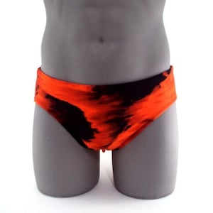 Orange Sunset- Men Swimsuit-Men's Swimsuit-Men swimwear-Men's Brief-Print Bathing Suits-Internal Drawstring