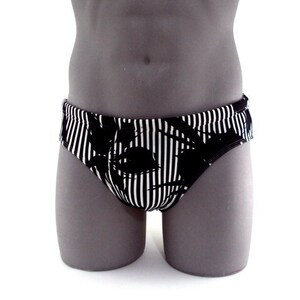 Black Shadows Mens Brief Swimsuit-Internal Drawstring