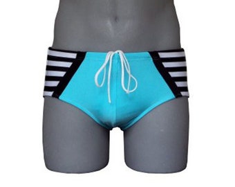 Aqua Marine Men's Brief Swimwear-Internal Drawstring