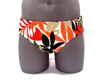 Hawaiian Tropical Forest Men Brief Swimsuit- Men swimwear- Print Bathing Suits-Internal Drawstring