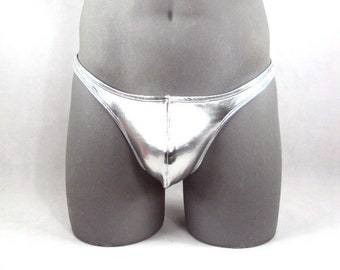 Metallic Silver Men Thong