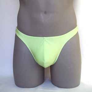 Men Thong Swimsuit- Celery