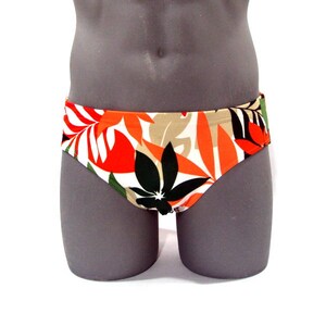 Hawaiian Tropical Forest Men Brief Swimsuit- Men swimwear- Print Bathing Suits-Internal Drawstring