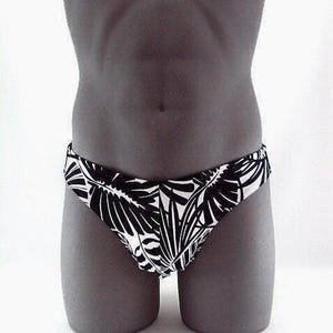 Hawaii Black Shadow Print Men Bikini Swimsuit - swimwear No Drawstring