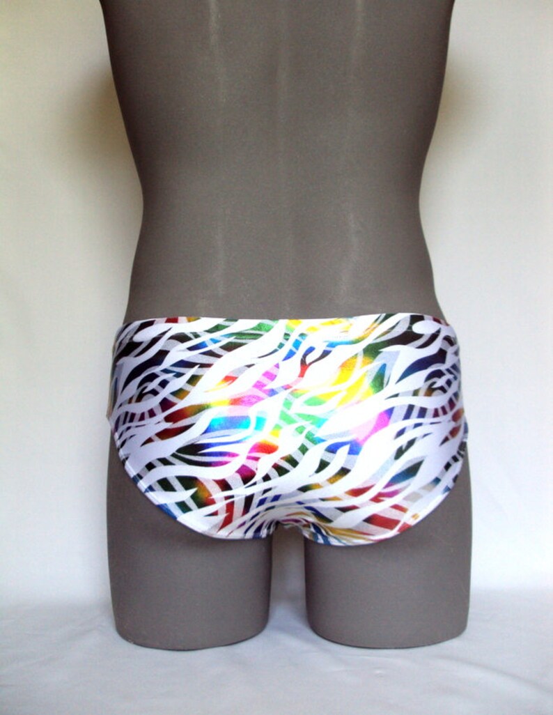 White Hologram Metallic Rainbow Men Brief Swimwear-internal - Etsy