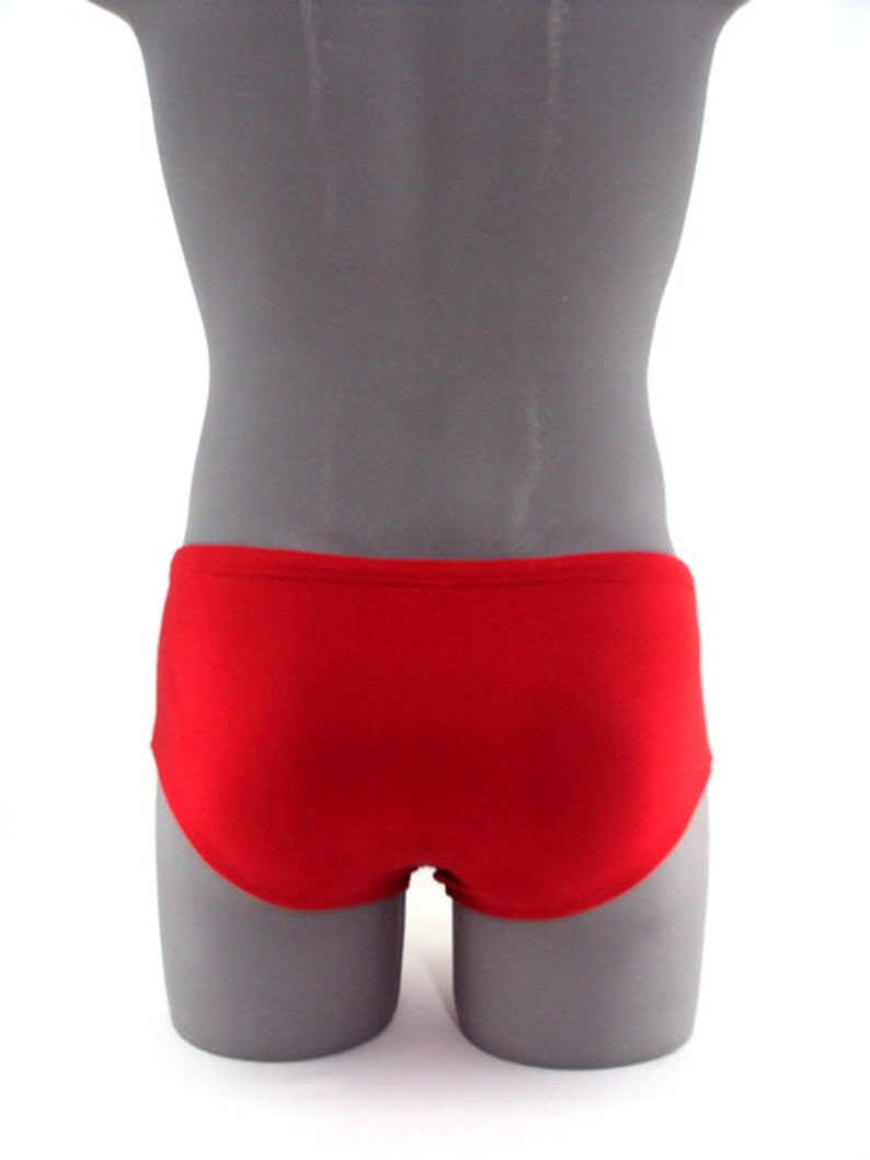 Red Men's Brief Swimwear Etsy