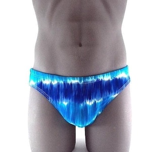 Blue Rays Men Brief Swimsuit- Men&#39;s Print Bathing suit swimwear-Internal Drawstring
