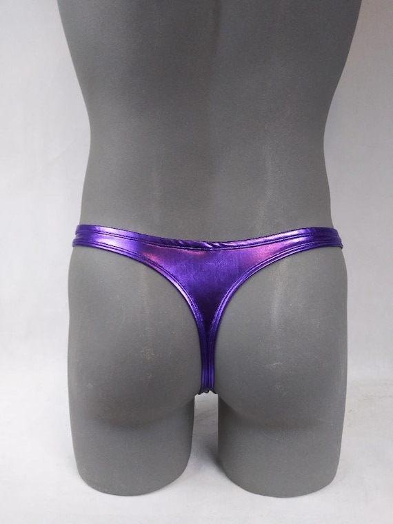Metallic Purple Men Thong 