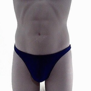 Navy Blue Men Thong Swimsuit