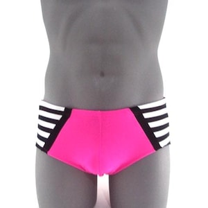 Hot Pink Men&#39;s Brief Swimwear-Internal Drawstring