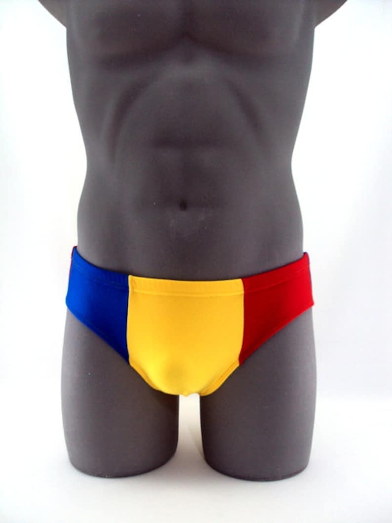 Romanian Flag Men Swimsuit Internal Drawstring image 1