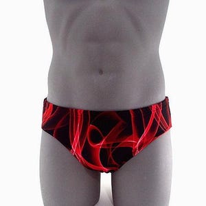 Red Smoke Mens Brief Swimsuit & Bathing Suits-Internal Drawstring