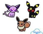 刺繍ファイル: Eeveelution ポケドールセット 1 (イーブイ、エーフィ