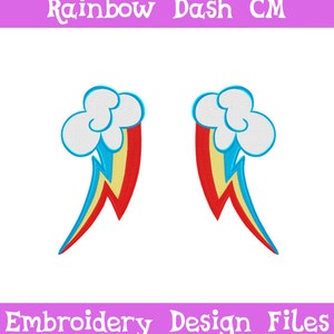 PES FILES: Rainbow Dash Cutie Mark - Embroidery Machine Design File