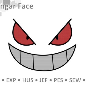 EMBROIDERY FILES: Gengar Face - Embroidery Machine Design