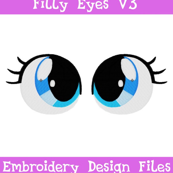 PES Dateien: Filly Augen V3 - Stickerei-Maschinendesign