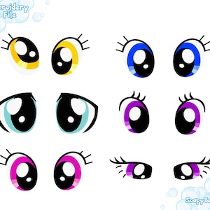 EMBROIDERY FILES: Background Pony Eyes Set - Embroidery Machine Design