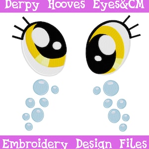 EMBROIDERY FILES: Derpy Hooves Eyes & Cutie Mark Set - Embroidery Machine Design File