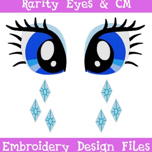 EMBROIDERY FILES: Rarity Eyes & Cutie Mark Set - Embroidery Machine Design File