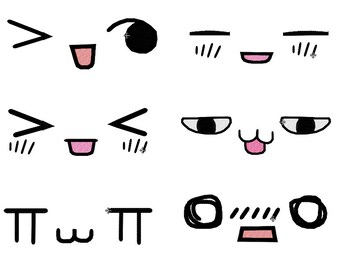 PES, JEF & HUS files: Kawaii Faces Set No. 1 - Embroidery Machine Design File