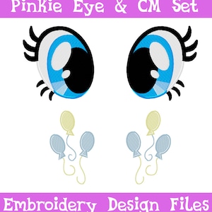 PES Dateien: Pinkie Pie Augen & Cutie Mark Set - Stickerei-Maschine-Design-Datei