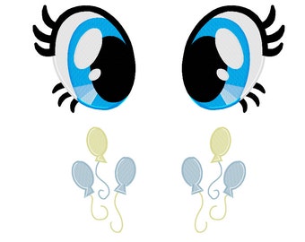 PES FILES: Pinkie Pie Eyes & Cutie Mark Set - Embroidery Machine Design File