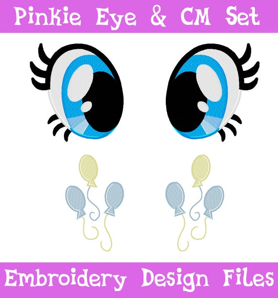 PES FILES: Pinkie Pie Eyes & Cutie Mark Set Embroidery - Etsy UK