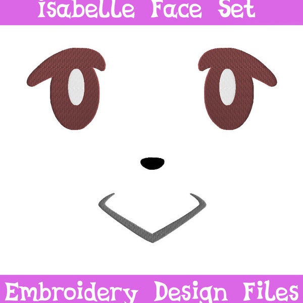 PES FILES: Isabelle Eyes, Nose & Mouth ACNL - Embroidery Machine Design File