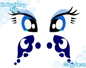 EMBROIDERY FILES: Princess Luna Eye & CM Set - Embroidery Machine Design