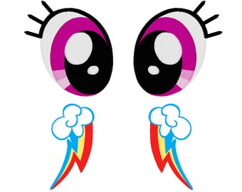 PES & HUS FILES: Rainbow Dash Eyes and Cutie Mark Set - Etsy