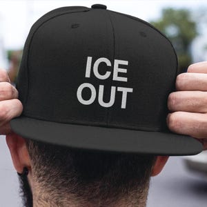 Ice Out Embroidered Snapback Hat Minimal Statement