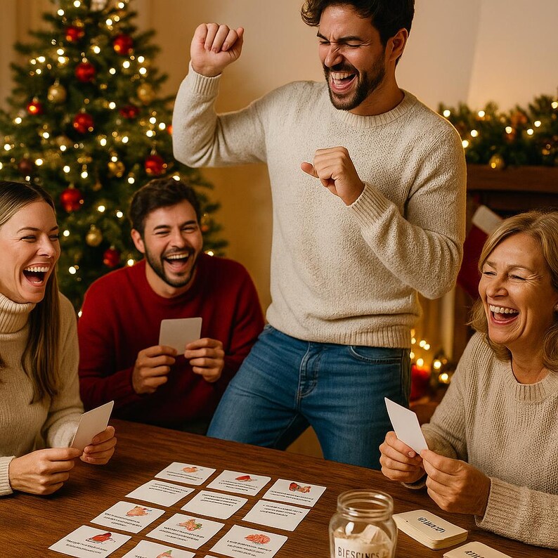 Christmas Conversation & Challenge Game • 200 Cards • Family Party Game ...
