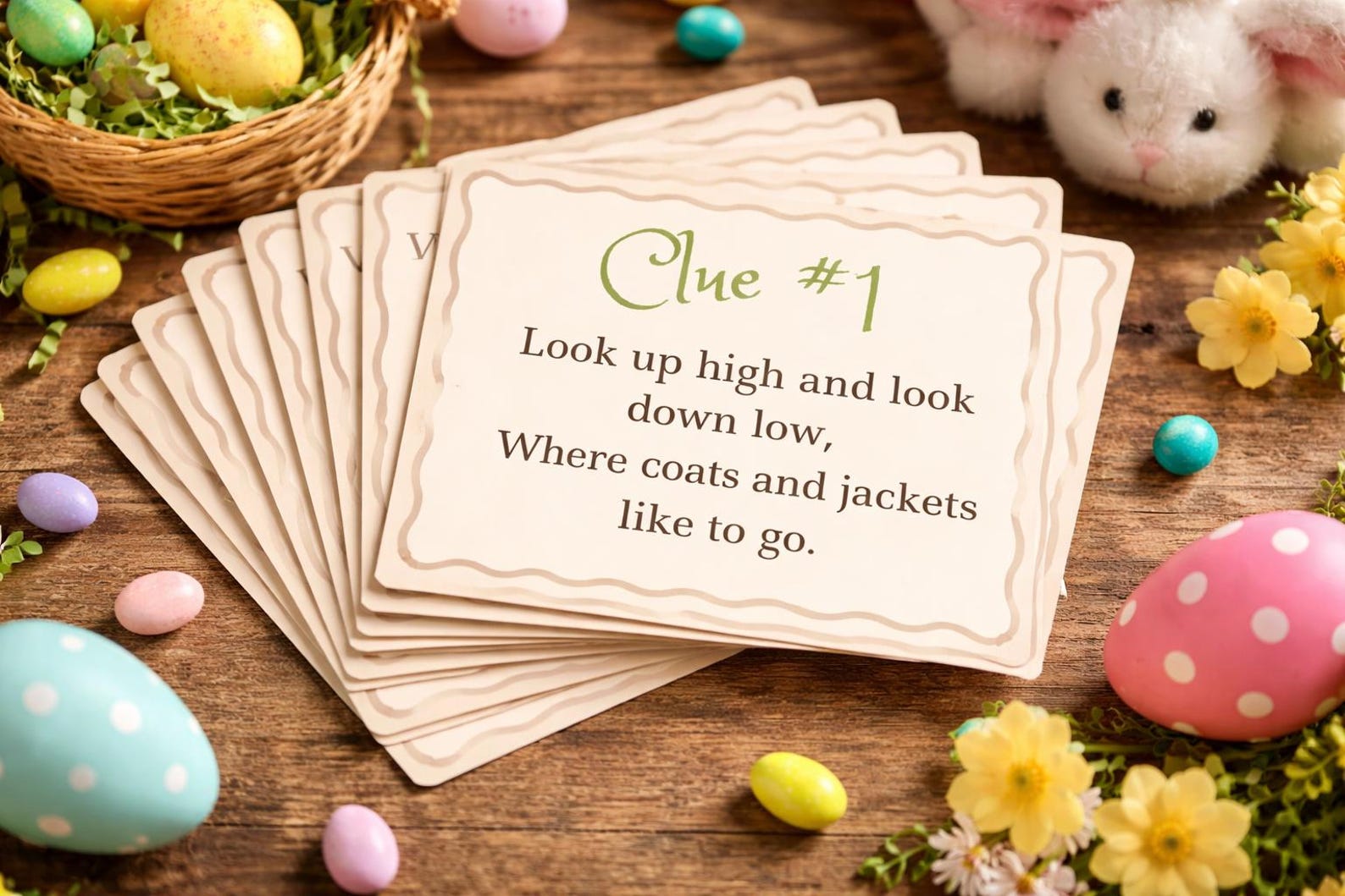 Clue Tag Printable Easter Egg Hunt Kit, Clue Cards, Bunny Letter (instant ...