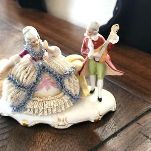 Antique Dresden Porcelain Couple Made in Germany Victorian