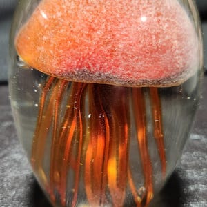 JELLYFISH PAPERWEIGHT GLASS  Glow In The Dark
