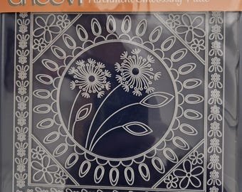 Groovi Embossing Plate ClarityStamp Tina&#39;s Dandelion & Floral Frames A5 Square Parchment Embossing GRO-FL-41179-03 *Free Shipping*