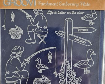 Groovi Embossing Plate Claritystamp Linda&#39;s Friendship Narrowboat Accessories A5 Square Parchment Embossing GRO-CS-41900-03 *Free Shipping*
