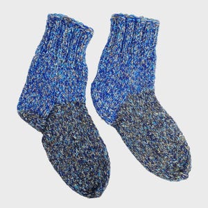 Hand Knitted Socks, Thick Warm Hand Knitted Socks, Random Colours Hand Knitted Socks, Unisex Socks, 23cm